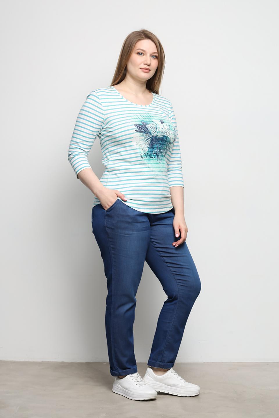 Лонгслив Olsen в полоску с цветочным принтом