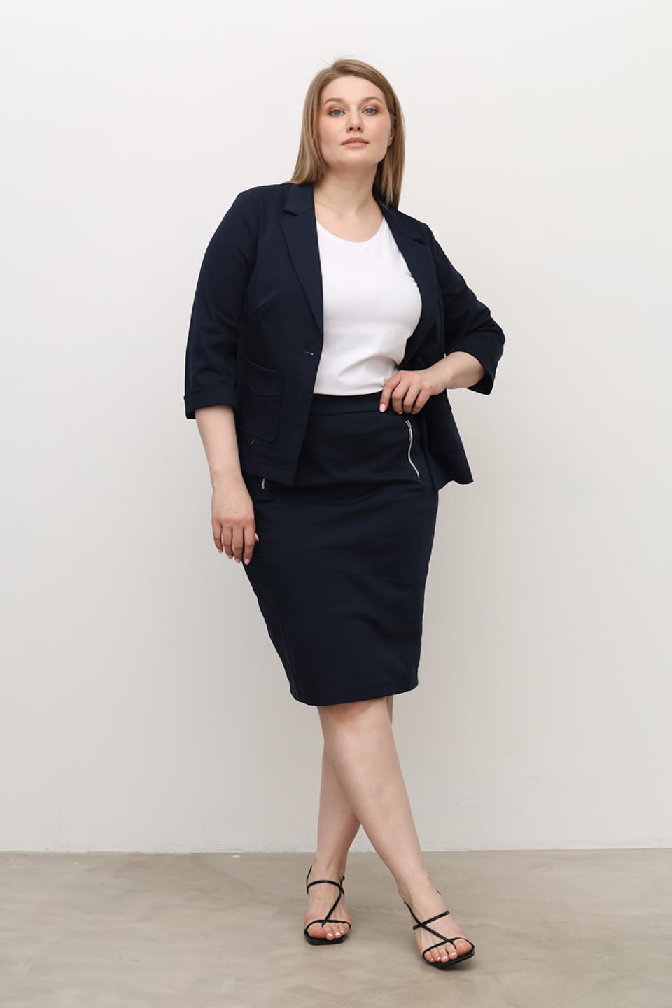 Юбка Frank Walder приталенная темно-синяя