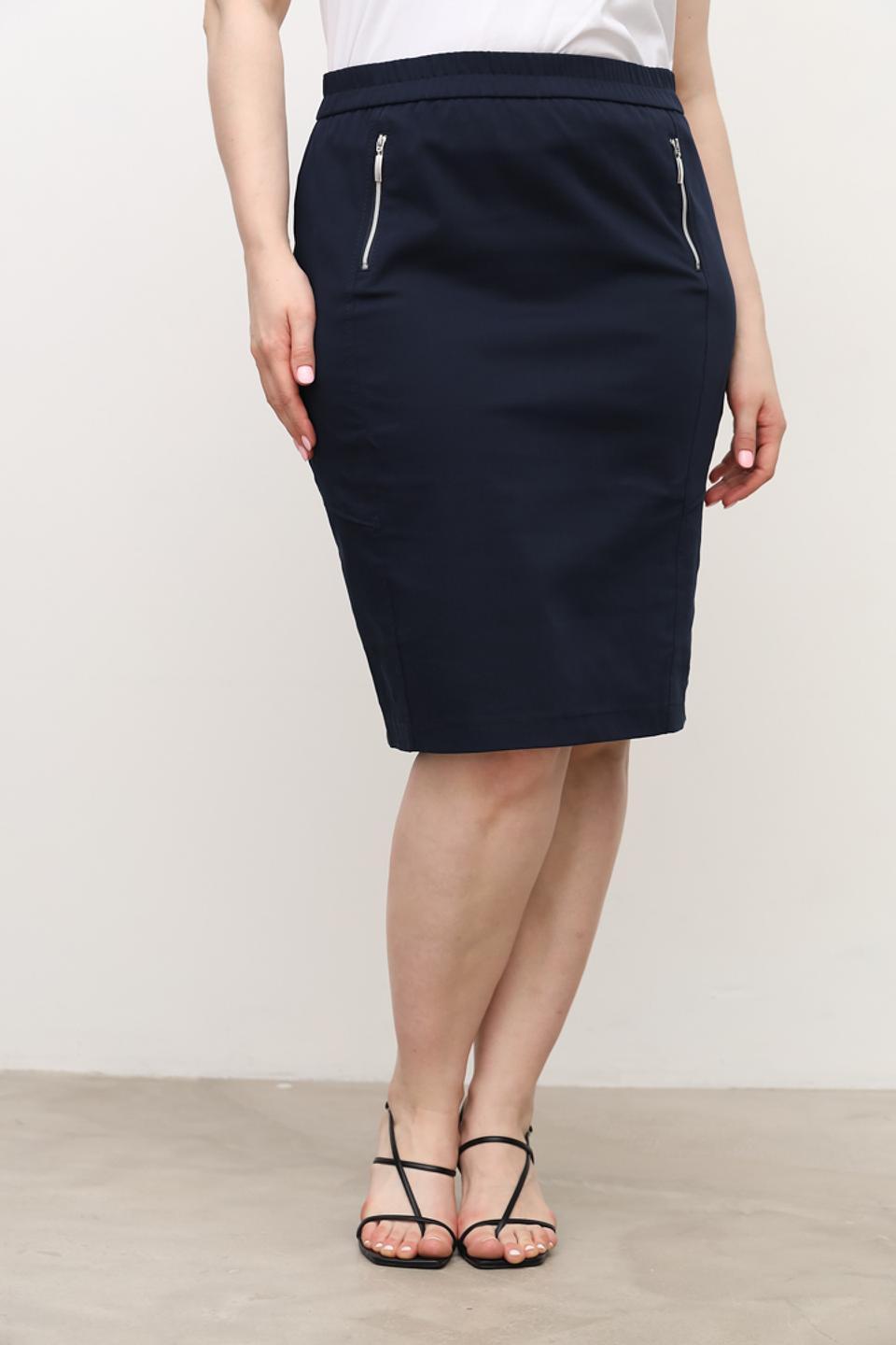 Юбка Frank Walder приталенная темно-синяя