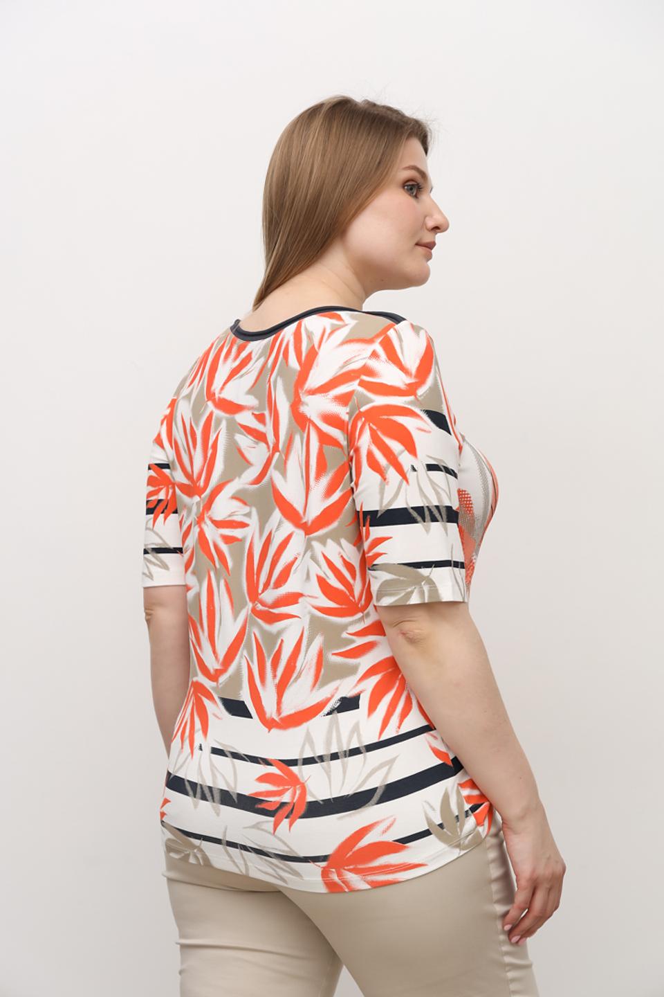 Блуза Lebek с принтом и полоской