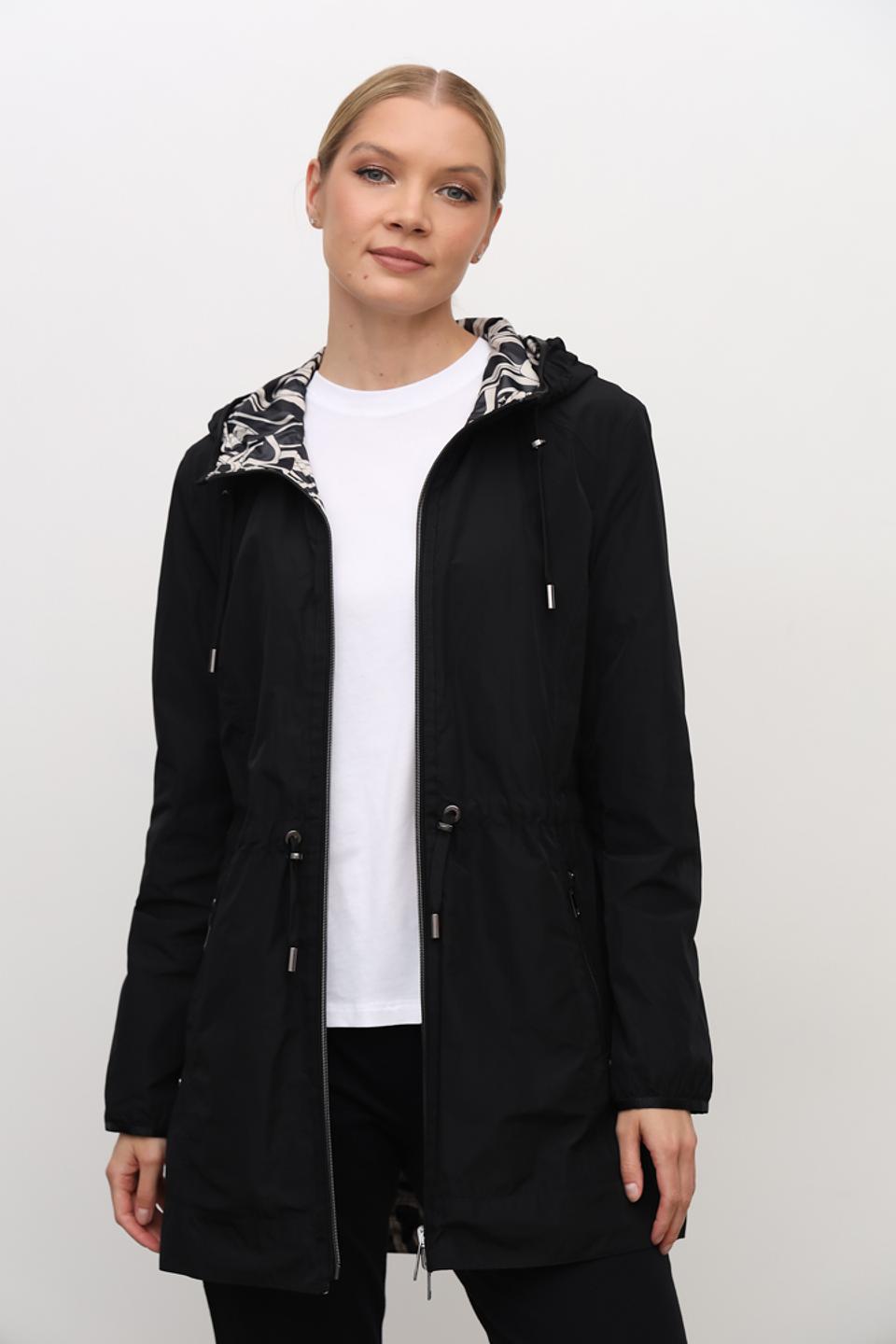 Плащ Barbara Lebek чёрный с капюшоном