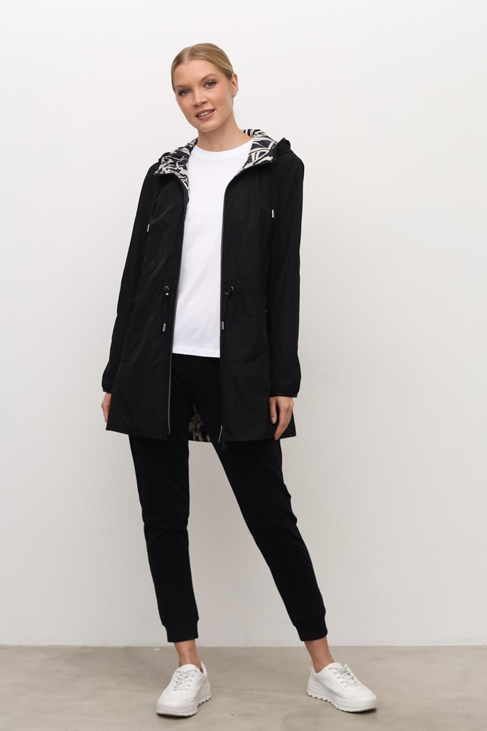 Плащ Barbara Lebek чёрный с капюшоном