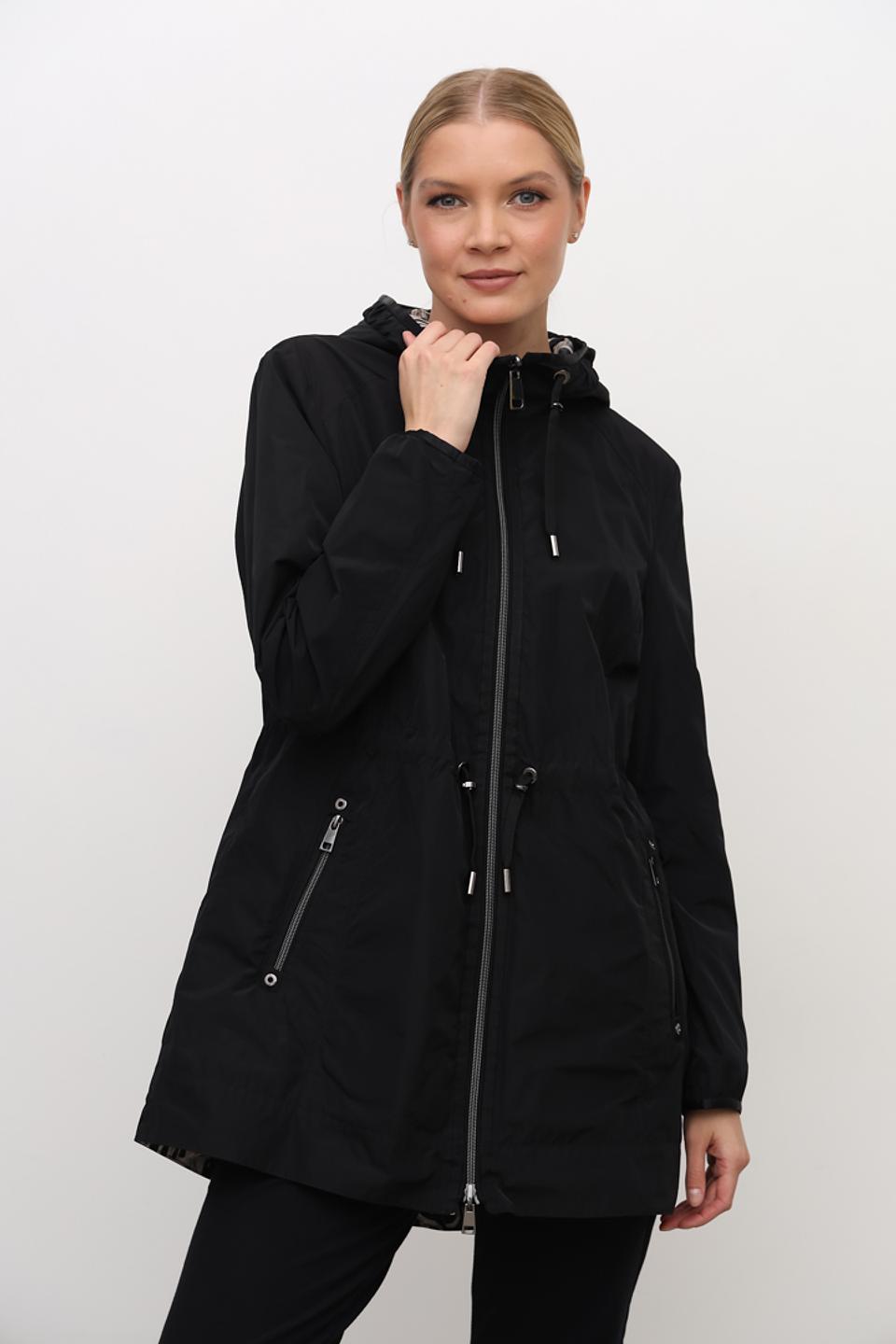 Плащ Barbara Lebek чёрный с капюшоном