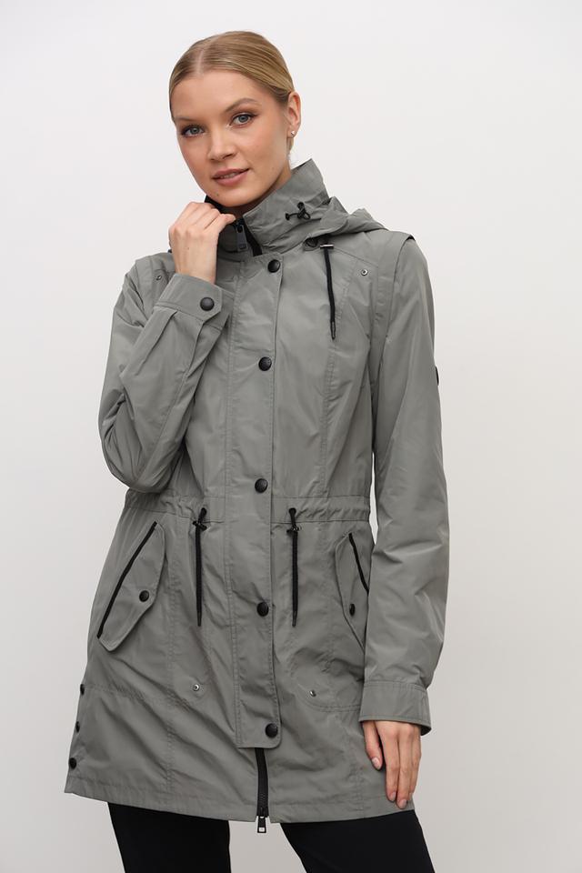 Плащ Lebek серый с капюшоном