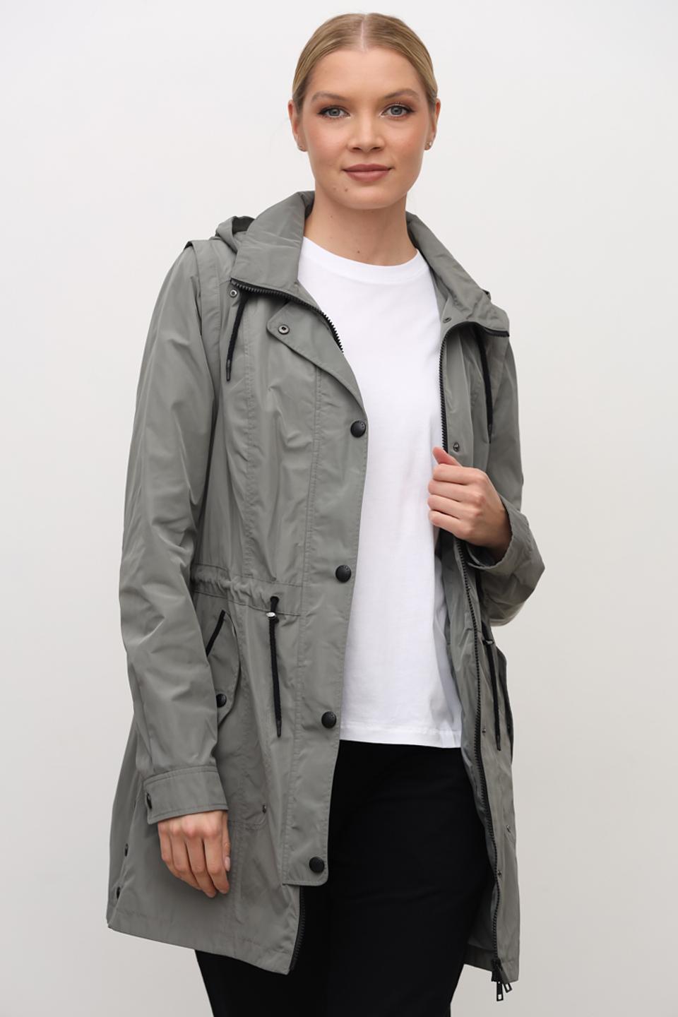 Плащ Lebek серый с капюшоном