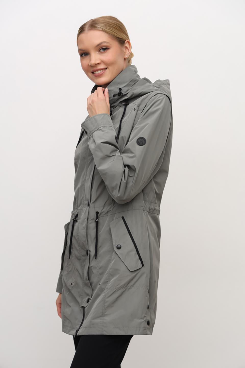 Плащ Lebek серый с капюшоном