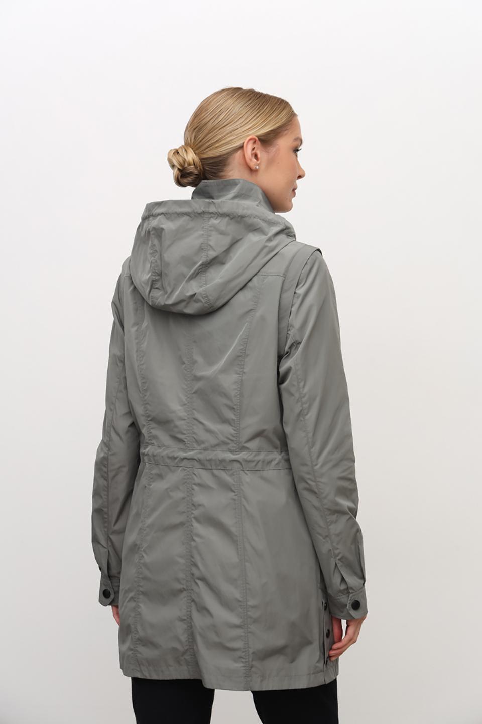 Плащ Lebek серый с капюшоном