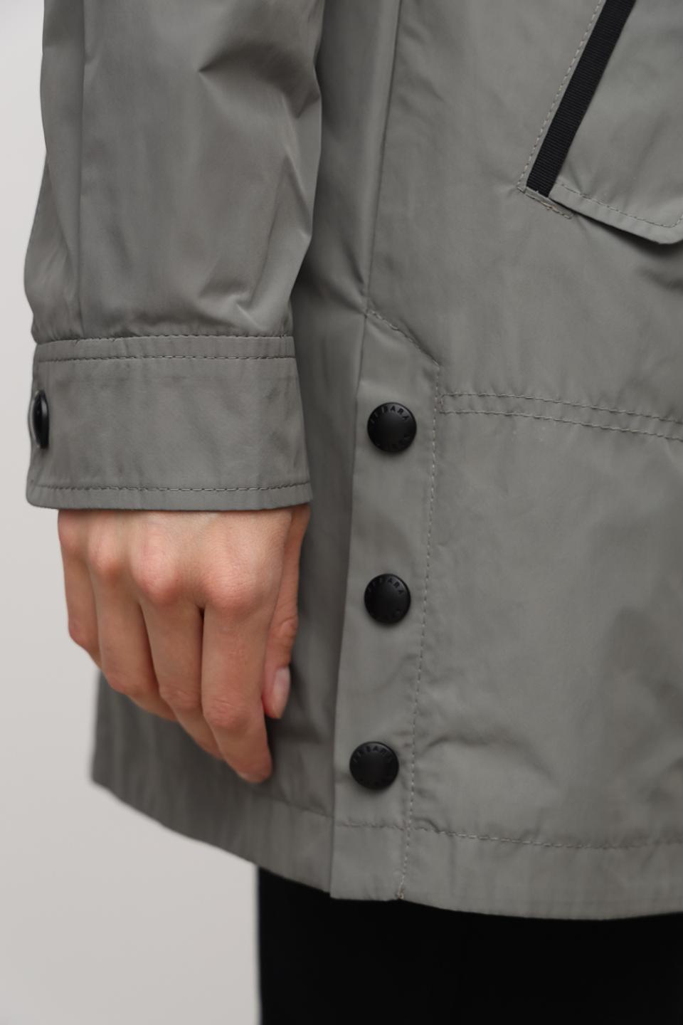 Плащ Lebek серый с капюшоном