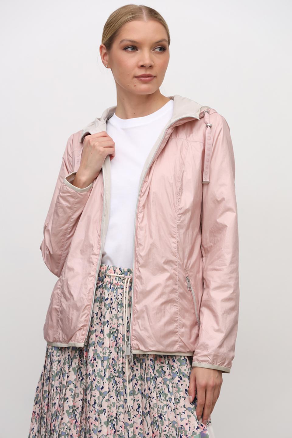Ветровка Lebek с капюшоном пудрово-розовый
