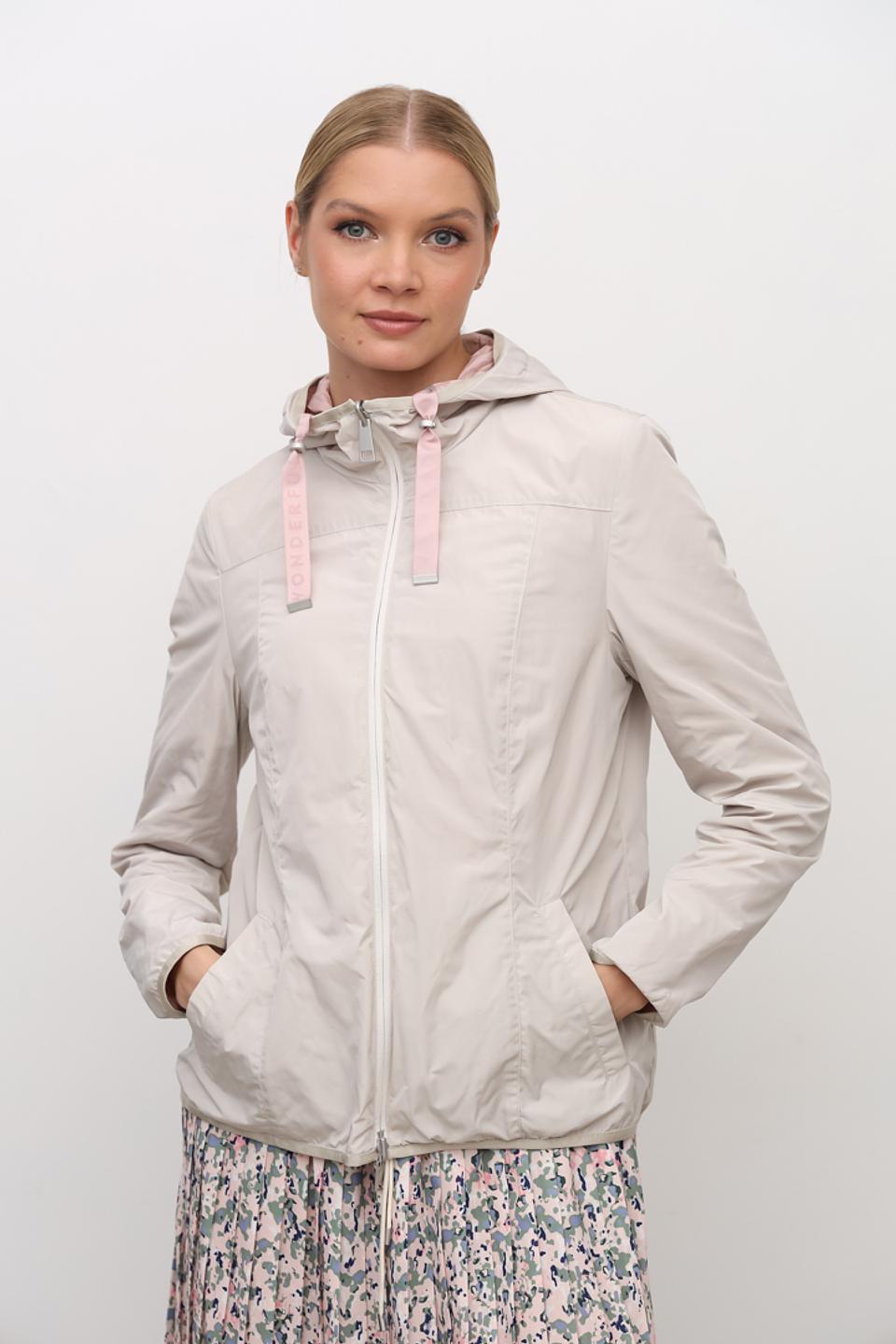 Ветровка Lebek с капюшоном пудрово-розовый
