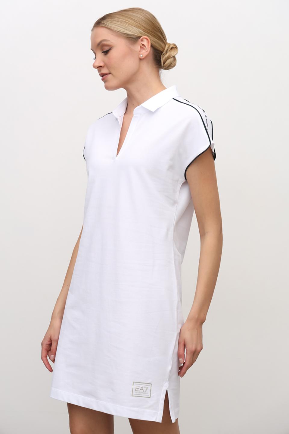 Платье EA7 поло жен. белое