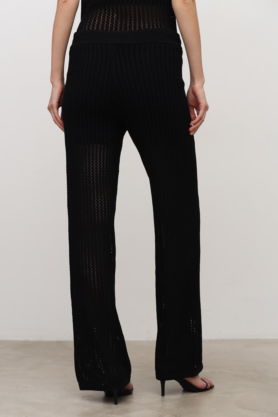 Брюки Hugo женские чёрные вязаные