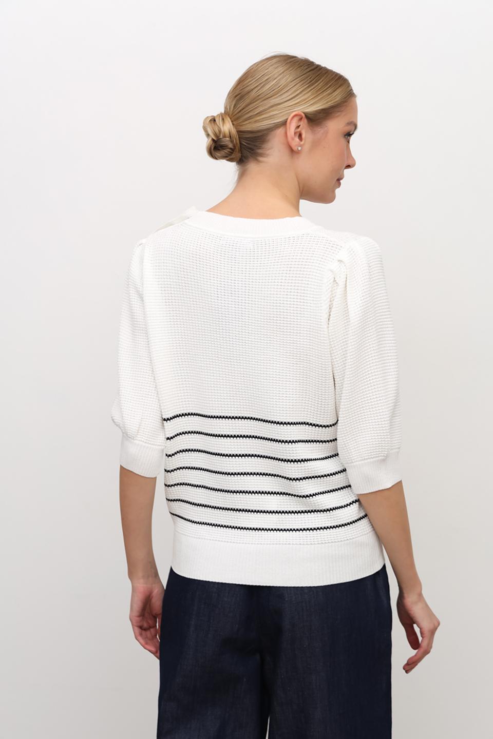 Пуловер Apart с полосками белый