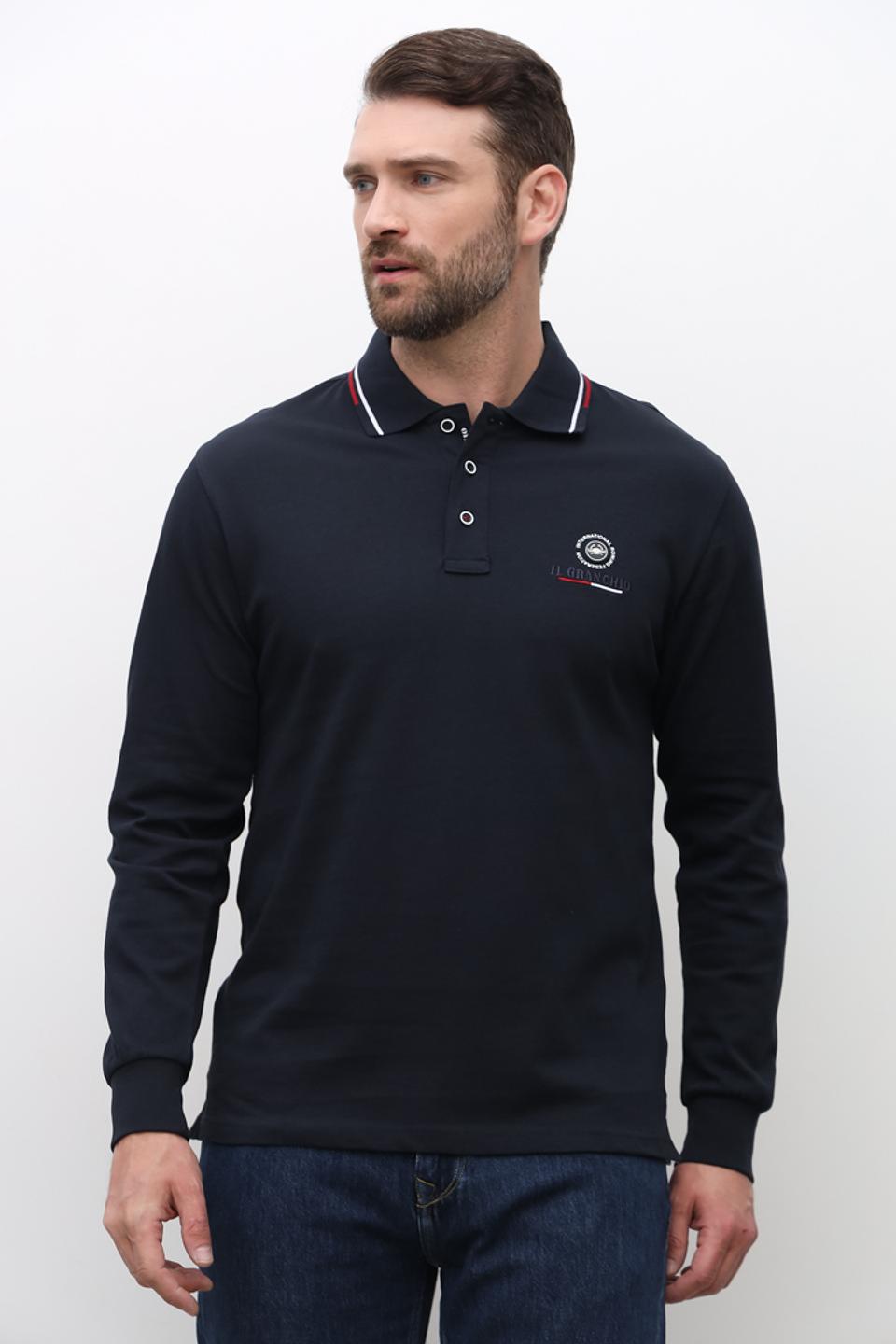 Поло Granchio с логотипом тёмно-синее