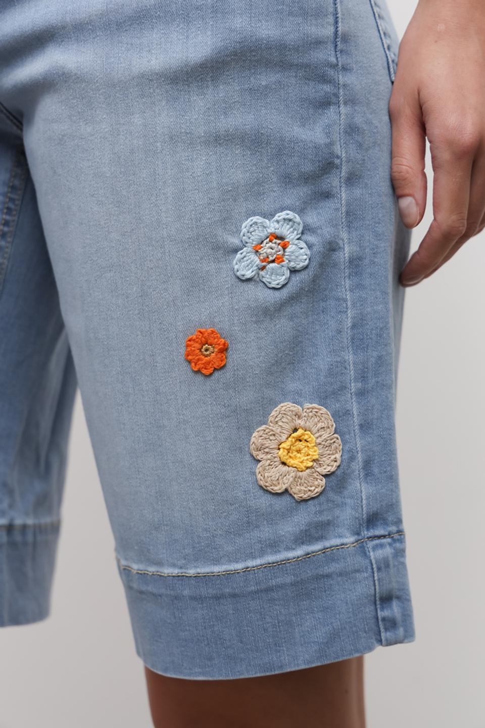 Шорты Zerres с вышивкой голубые