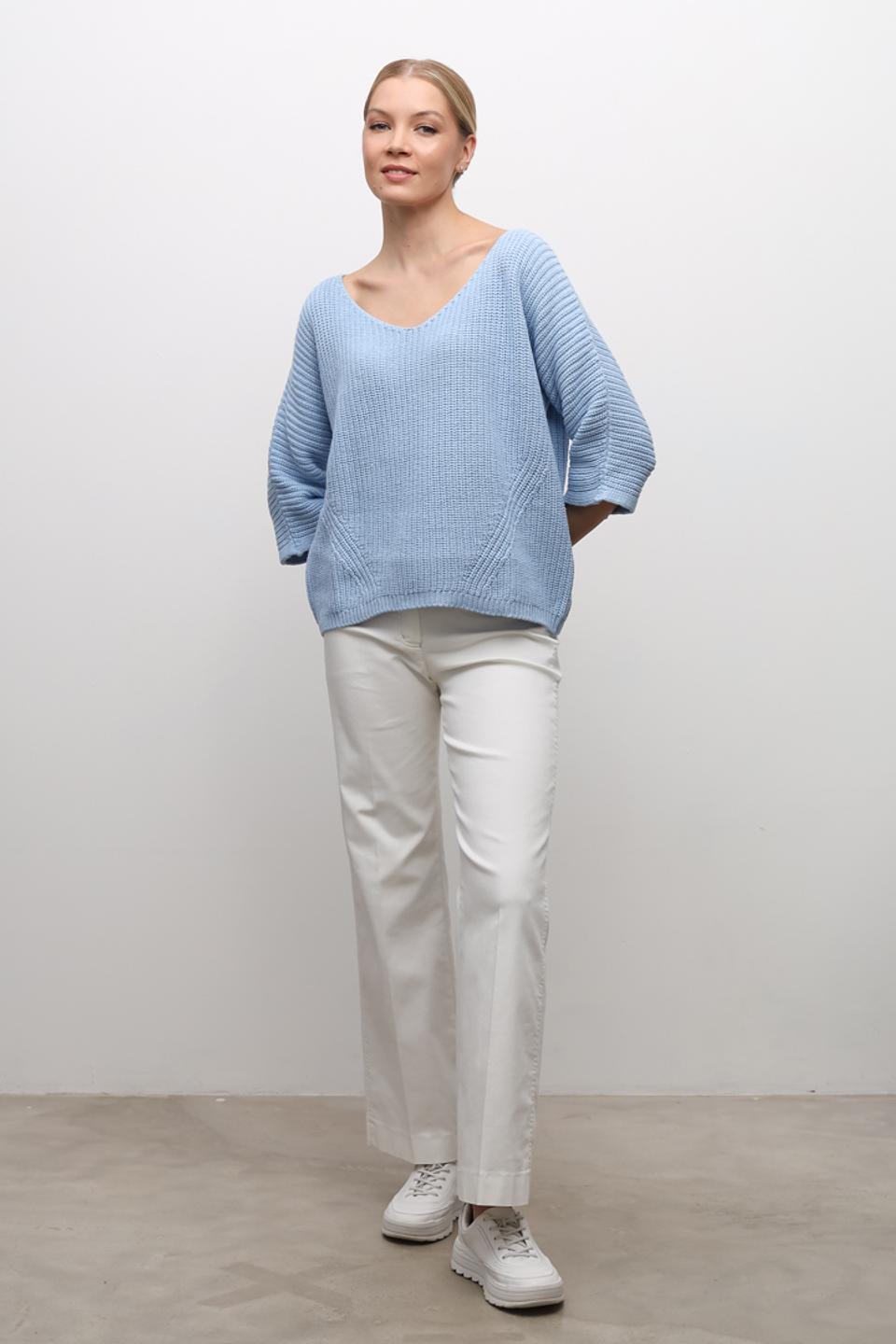 Пуловер SE Stenau голубой с рукавом 3/4