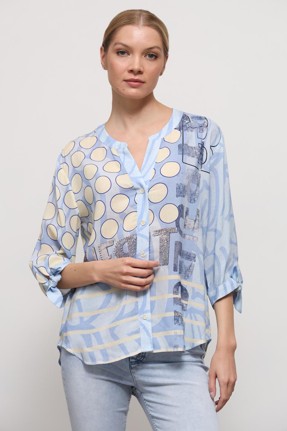 Блуза SE Stenau с принтом голубой