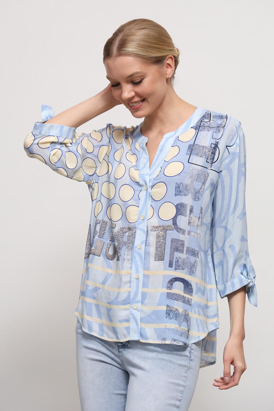 Блуза SE Stenau с принтом голубой