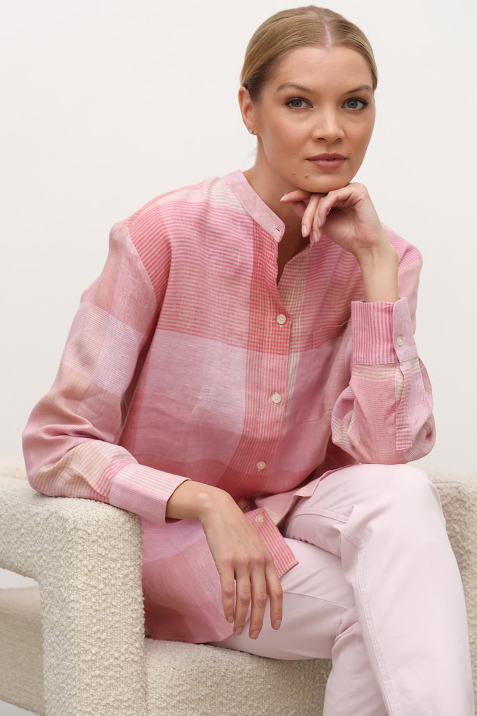 Рубашка Maerz в клетку розовая