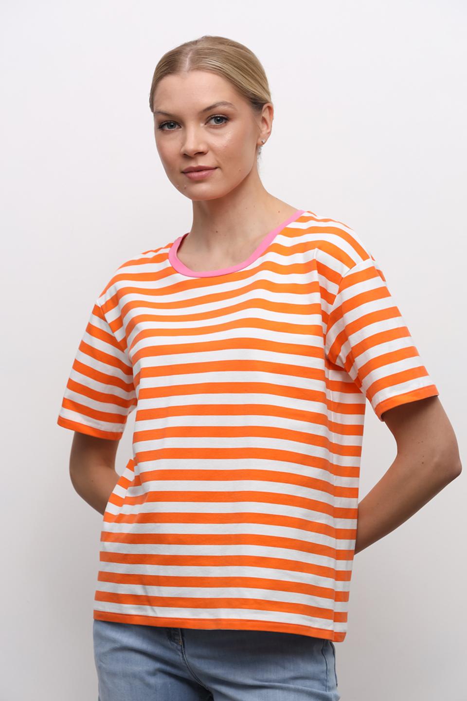 Футболка You Just White в полоску оранжевая