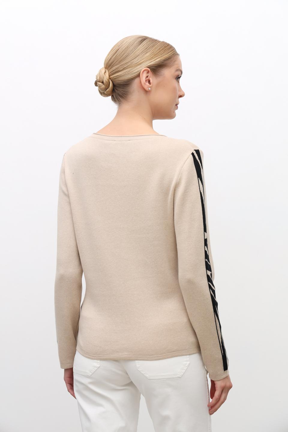 Пуловер Rabe collection с принтом бежевый