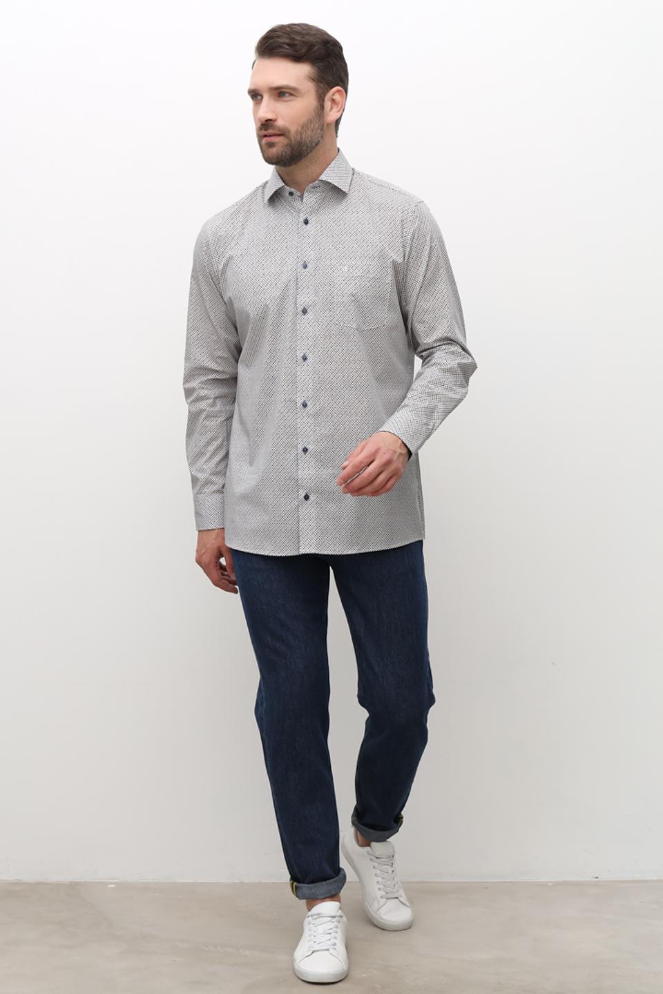 Рубашка Casa Moda с принтом серый