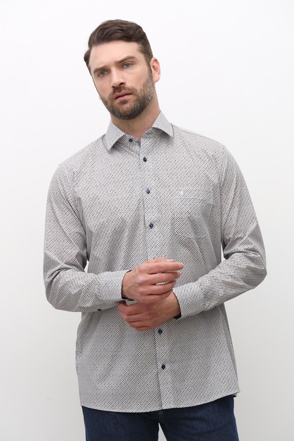 Рубашка Casa Moda с принтом серый
