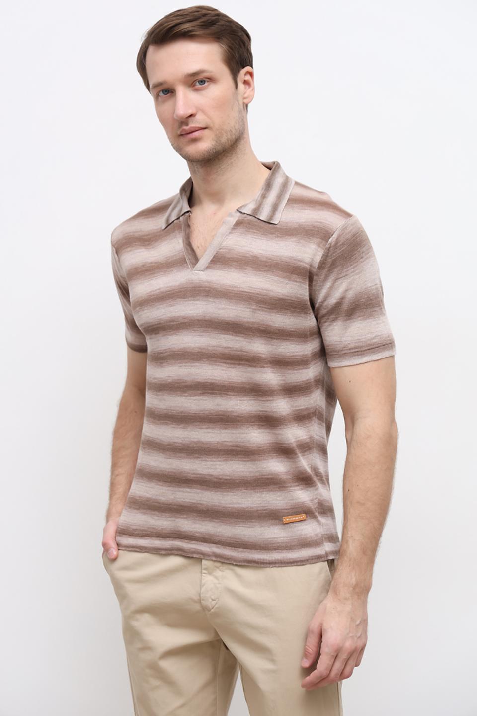 Поло Baldessarini в полоску бежевый