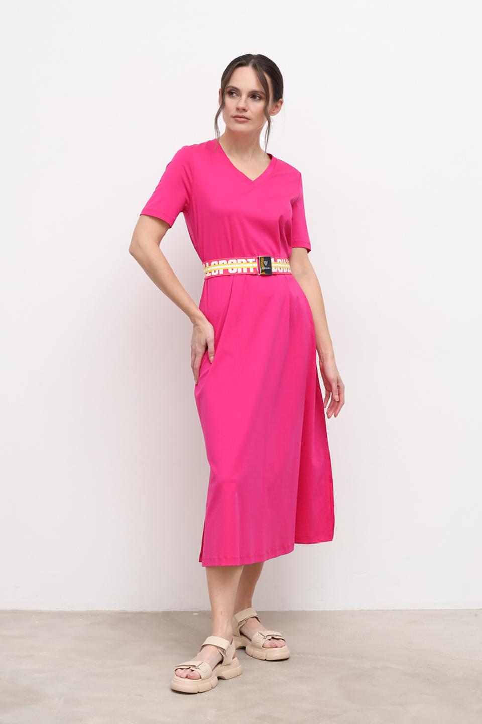 Платье Catnoir фуксия с V-образным вырезом