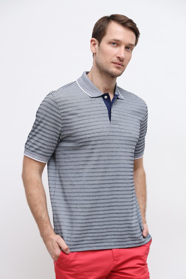 Поло Bugatti в полоску серое