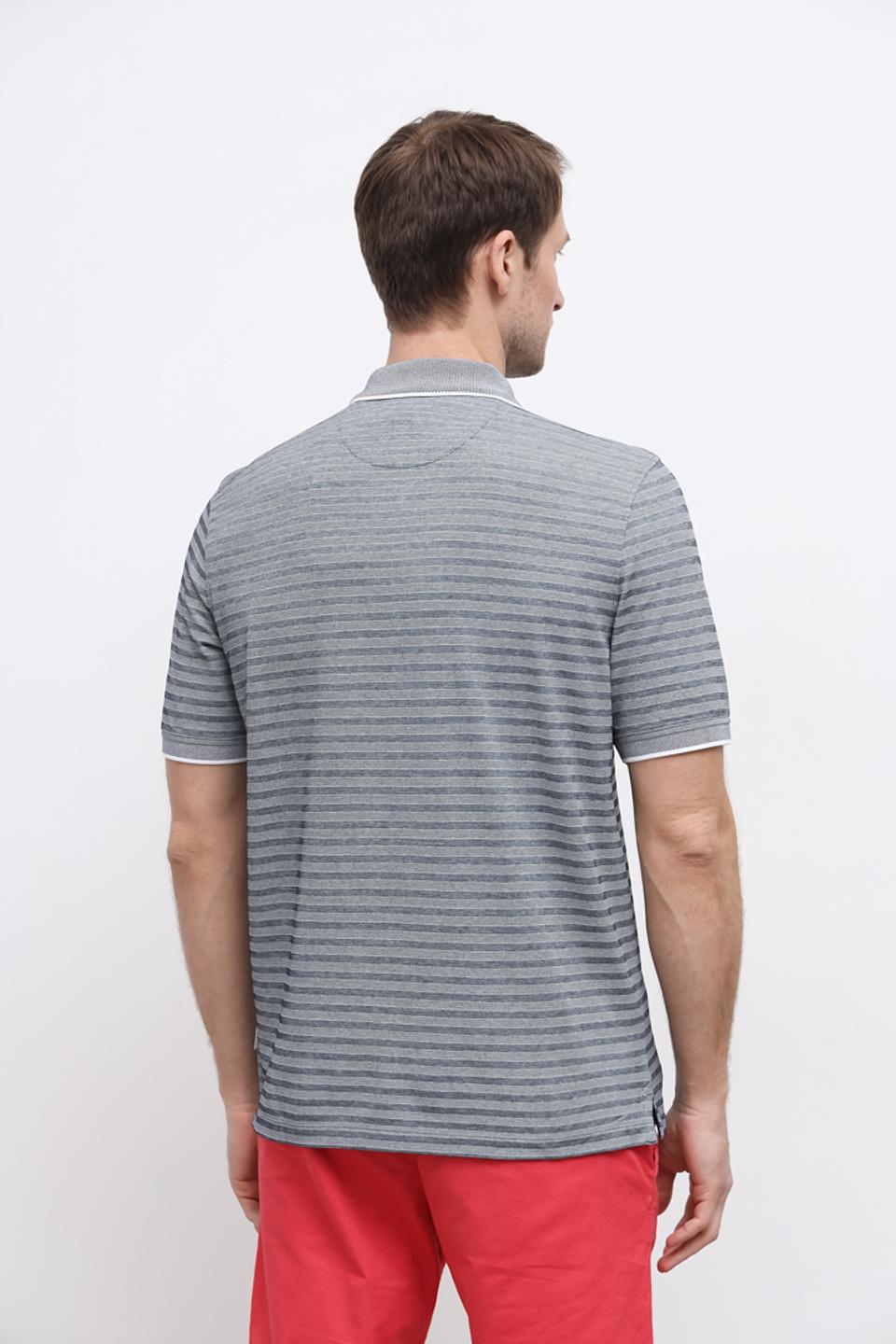 Поло Bugatti в полоску серое