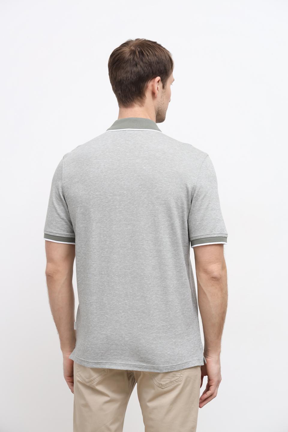 Поло Bugatti серое с отделкой