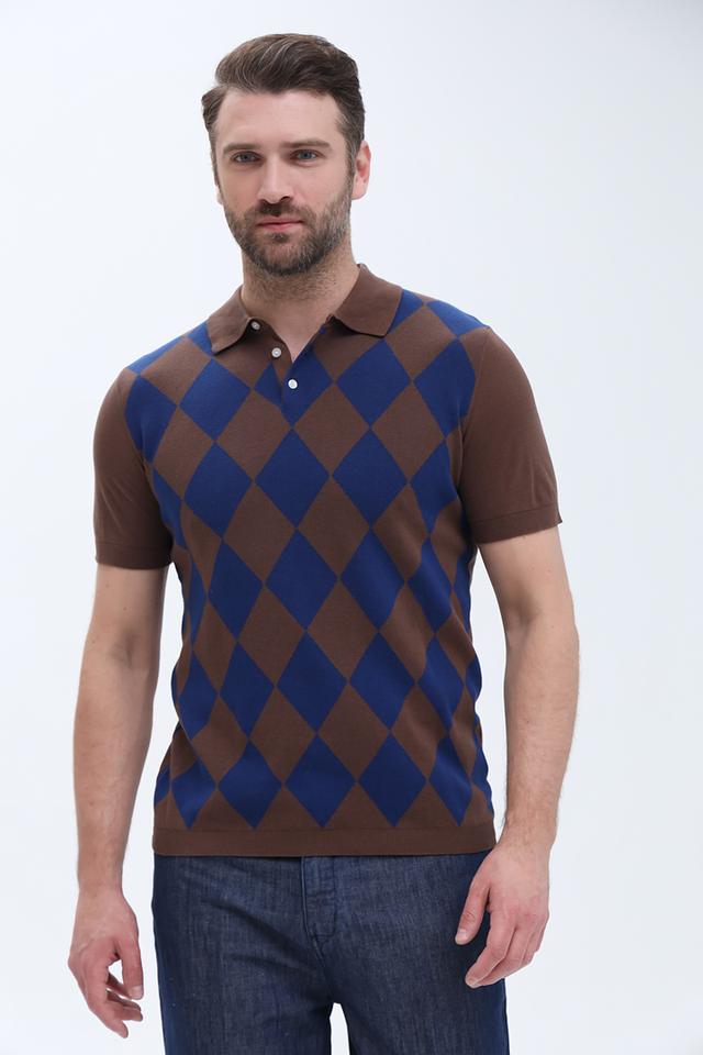 Поло Gaudi в ромб коричневый
