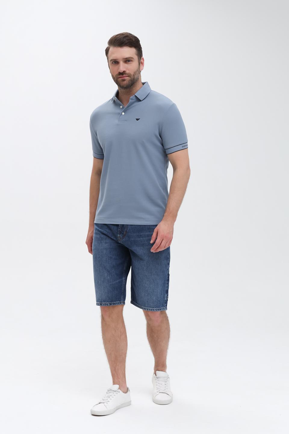 Поло Emporio Armani голубое