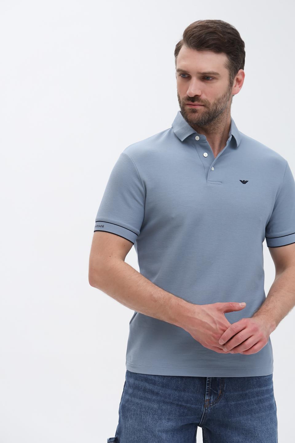 Поло Emporio Armani голубое