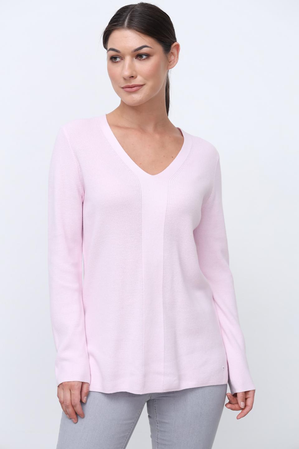 Пуловер Olsen V-образный розовый