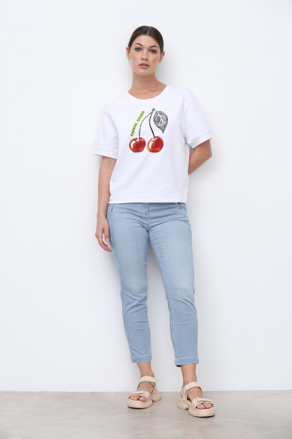 Джинсы Toni collection в полоску голубой