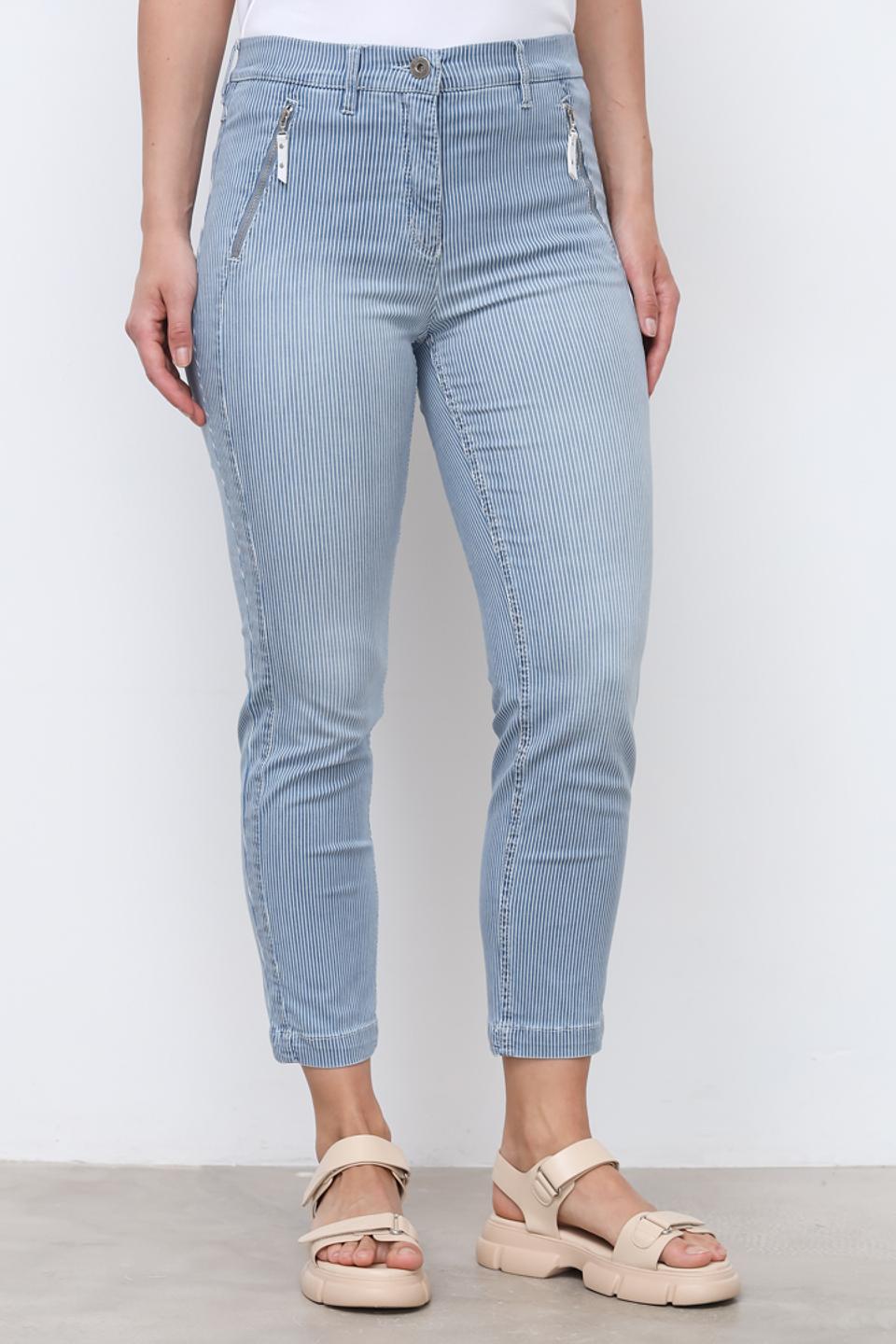 Джинсы Toni collection в полоску голубой