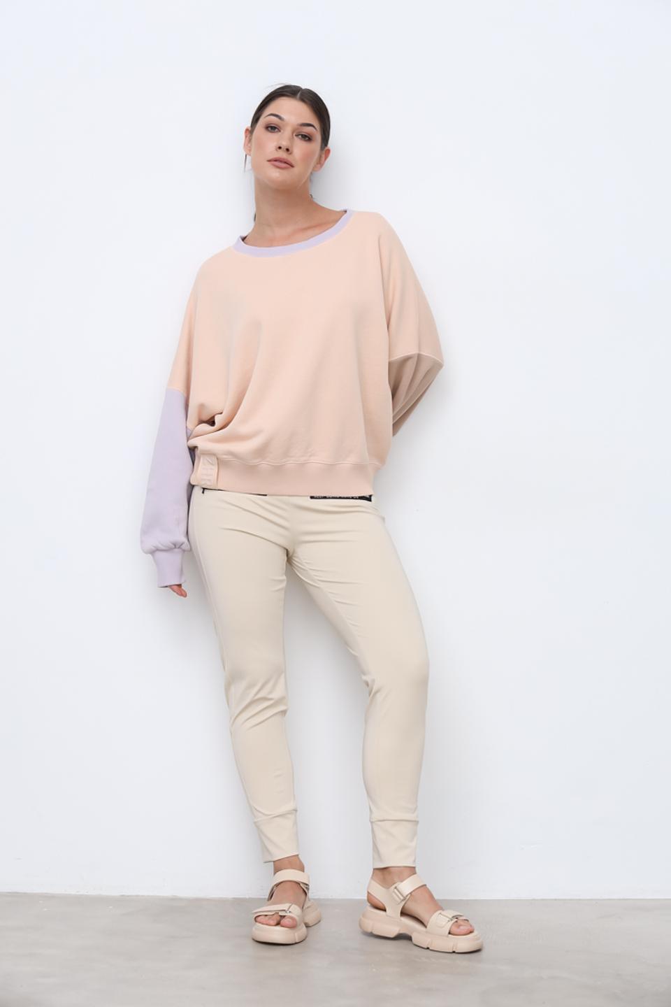 Пуловер Zhrill комбинированный персиковый