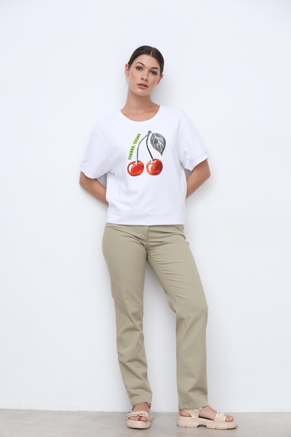 Брюки Margittes хаки прямого кроя