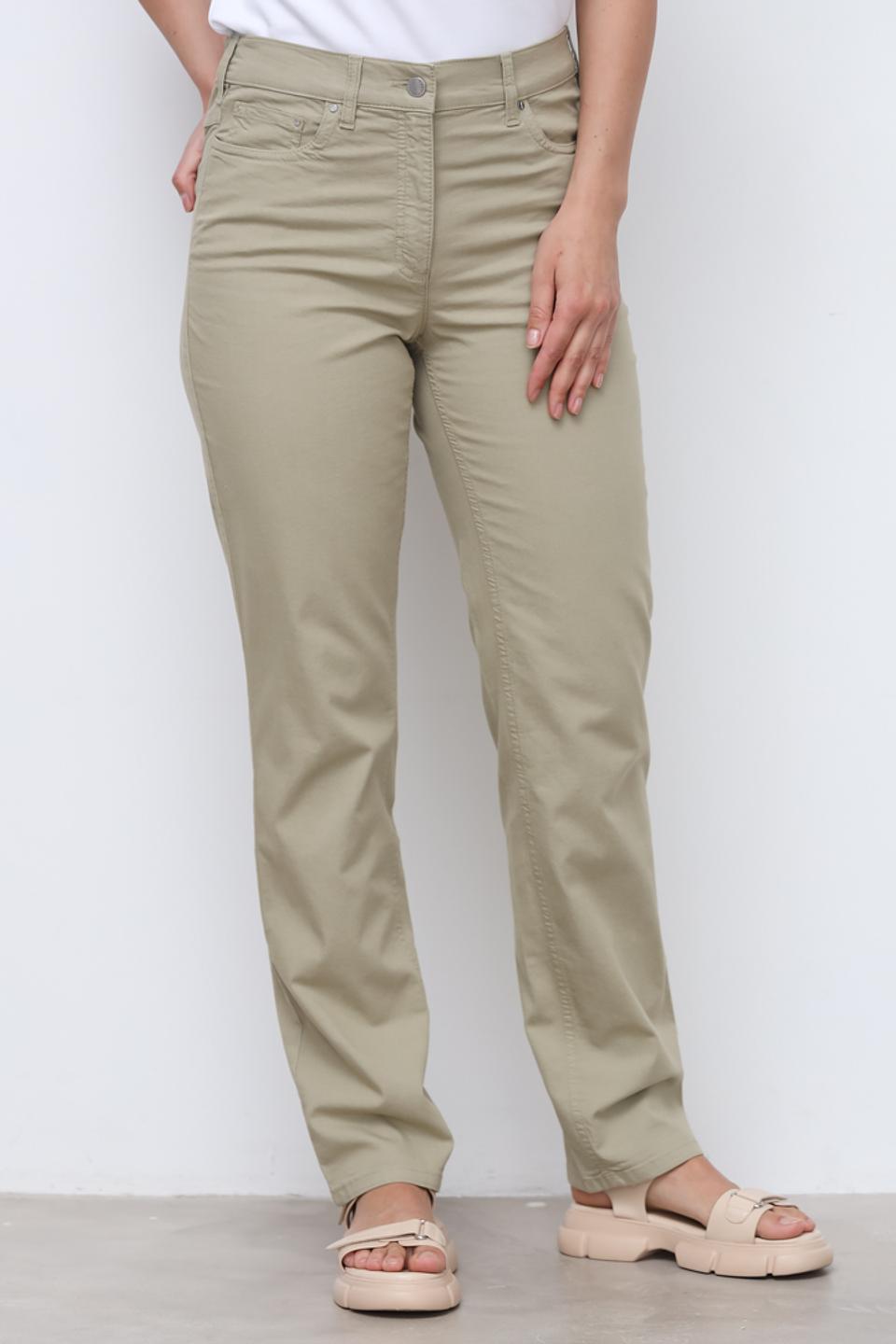 Брюки Margittes хаки прямого кроя