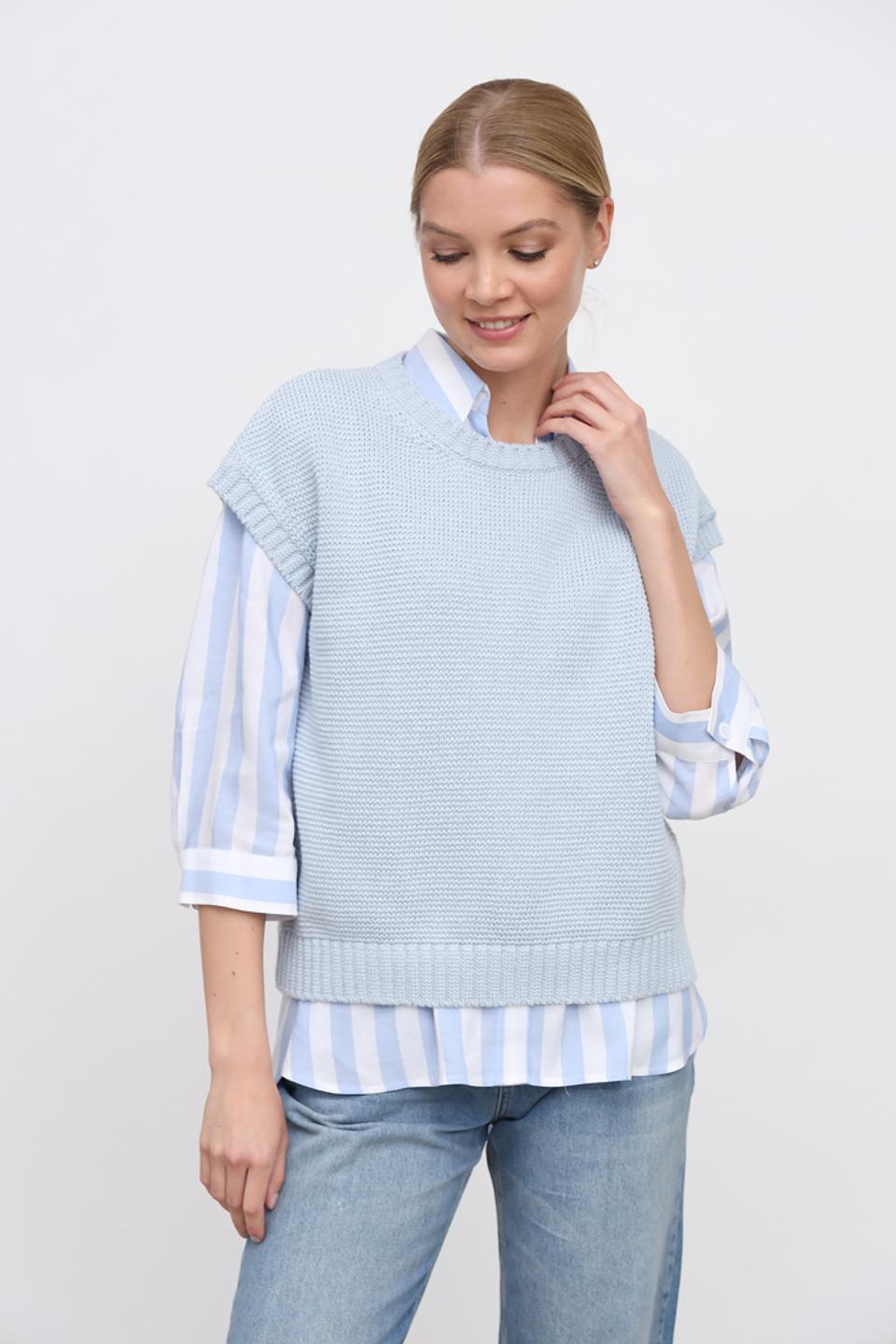 Жилет Maerz вязаный голубой