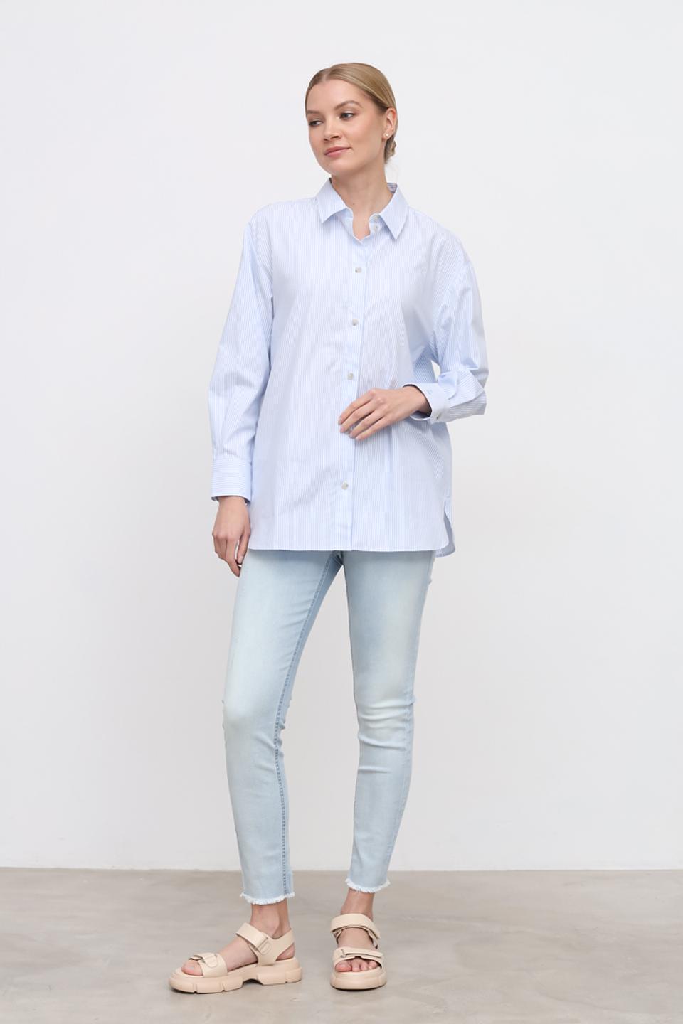 Джинсы Catnoir с потертостями голубые