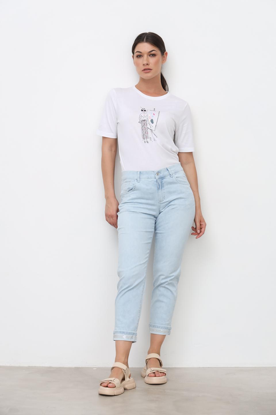 Джинсы Angels голубые с отделкой