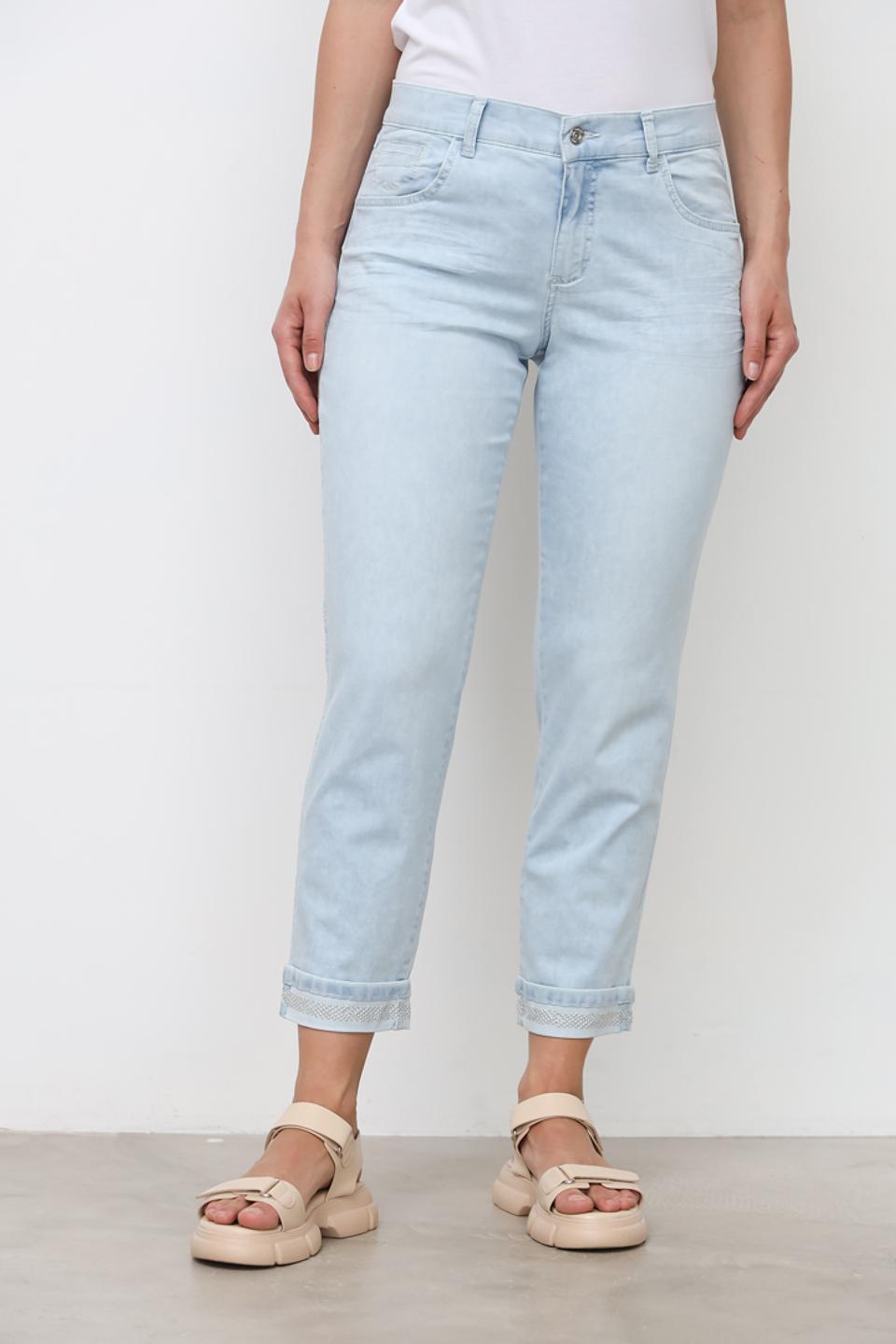 Джинсы Angels голубые с отделкой