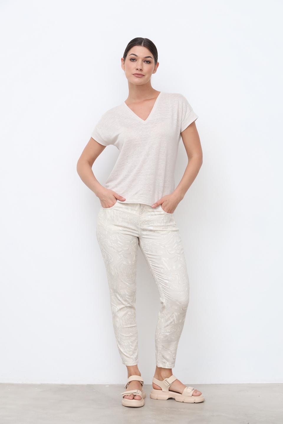 Брюки Angels с принтом бежевые