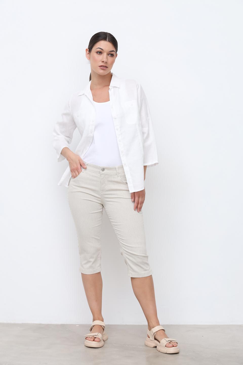 Бриджи Gardeur в полоску бежевые