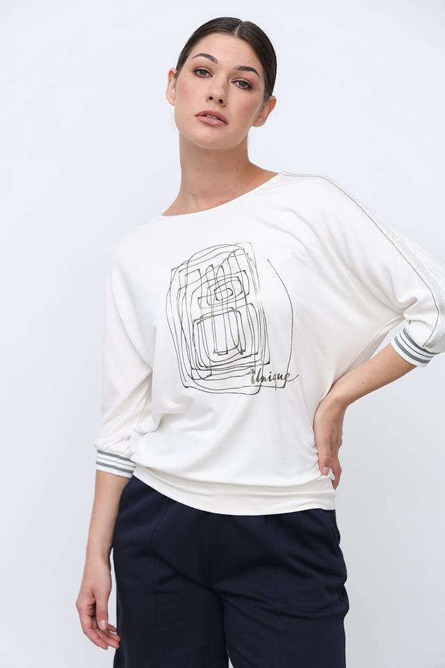 Лонгслив Bianca с принтом кремовый