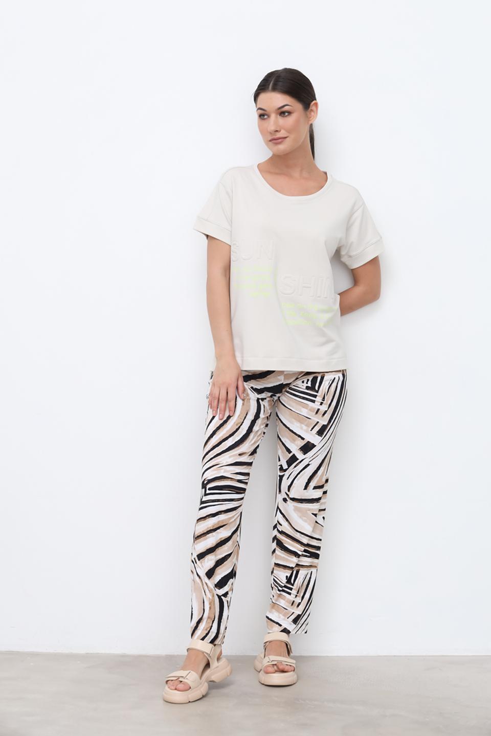 Футболка Bianca с принтом бежевая