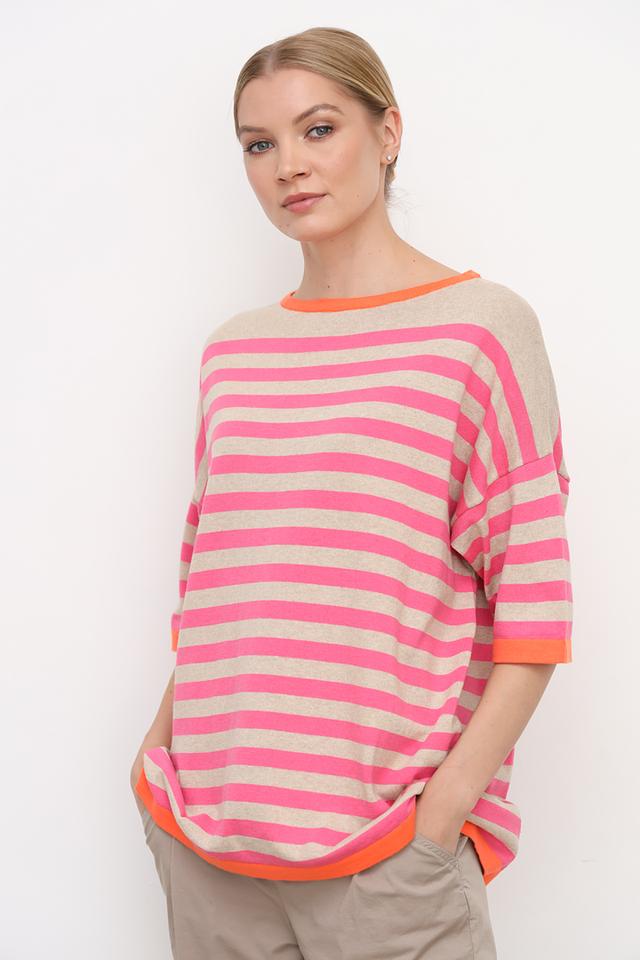 Пуловер You Just White в полоску